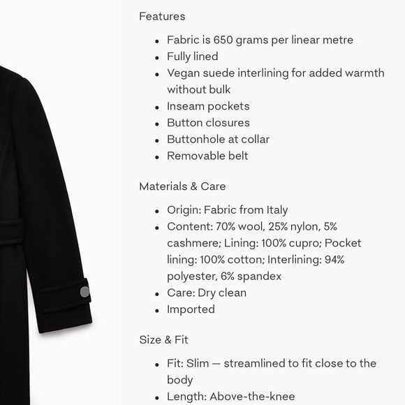 Aritzia Babaton Bromley Coat Size Small - Picture 8 of 8